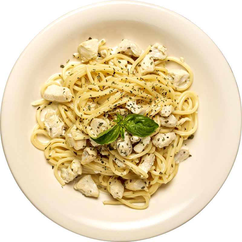 piatto di pasta all'alfredo