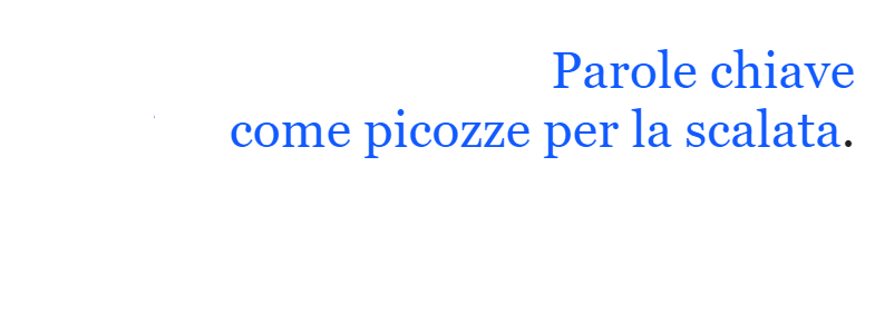 Parole chiave come picozze per la scalata.